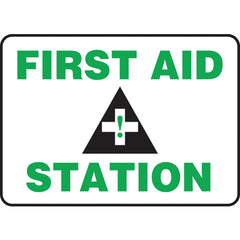 Sign, First Aid Station, 7″ × 10″, Vinyl - Exact Tool & Supply