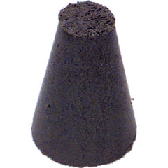 1″ × 5/8″-1/4″ × 1/4″ - Tapered Resin Bonded Rubber Cone (Coarse Grit) - Exact Tool & Supply