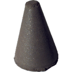 1 1/4″ × 7/8″-1/4″ × 1/4″ - Tapered Resin Bonded Rubber Cone (Coarse Grit) - Exact Tool & Supply