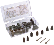 #778 Resin Bonded Rubber Kit - Point Test - Various Shapes - Equal Assortment Grit - Exact Tool & Supply