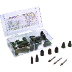 #767 Resin Bonded Rubber Kit - Point & Mandrel - Various Shapes - Equal Assortment Grit - Exact Tool & Supply