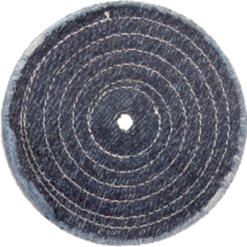 8″ WITH 3/8 SPIRAL SEWED DENIM BUFF - Exact Tool & Supply