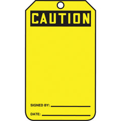 Safety Tag, Caution (Blank), 25/Pk, Cardstock - Exact Tool & Supply