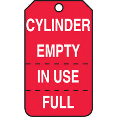 Cylinder Tag, Cylinder Empty, In Use, Full (Perforated), 25/Pk, Cardstock - Exact Tool & Supply