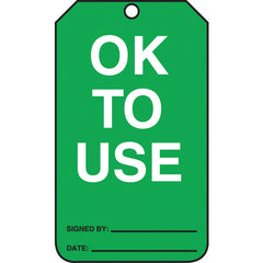 Cylinder Tag, OK To Use, 25/Pk, Cardstock - Exact Tool & Supply