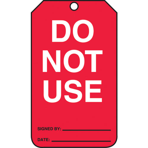 Cylinder Tag, Do Not Use, 25/Pk, Cardstock - Exact Tool & Supply
