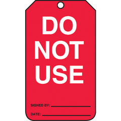 Cylinder Tag, Do Not Use, 25/Pk, Cardstock - Exact Tool & Supply