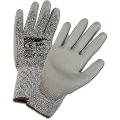HPPE High Performance Yarn Shell, Gray Polyurethane Palm Cut Resistant Gloves Large - Exact Tool & Supply