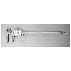 ‎0-12″ Range - Dial Caliper White Face - 0.001″ Graduation Carbide Jaw; ID; OD - Exact Tool & Supply