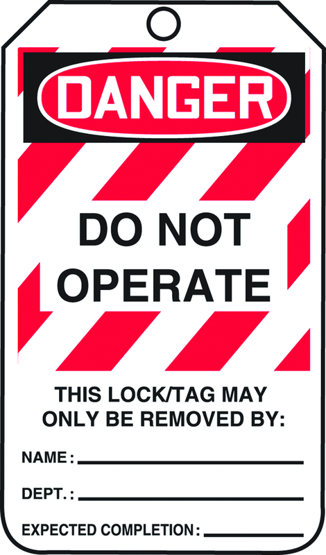 Lockout Tag, Danger Do Not Operate, 25/Pk, Laminate - Exact Tool & Supply