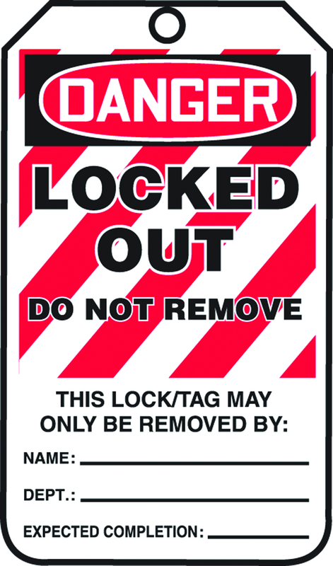 Lockout Tag, Danger Locked Out, 25/Pk, Plastic - Exact Tool & Supply