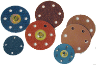 6 x 2 x 1'' - Medium Grit - Aluminum Oxide Metal Finishing Non-Woven Wheel - Exact Tool & Supply