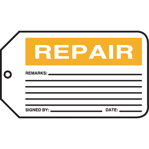 Production Control Tag, Repair, 25/Pk, Cardstock - Exact Tool & Supply