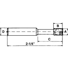 ‎0.236″ × 0.275″ × 1/4″-120 Grit - Cubic Boron Nitride Jig Grinding Mandrel - Exact Tool & Supply
