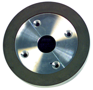 6 x 3/4 x 1-1/4'' - 1/16'' Abrasive Depth - 220 Grit - 3/4 Rim Plate Type 6A2C Mounted Diamond Wheel - Exact Tool & Supply