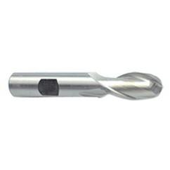 9/16'' Dia. - 3'' OAL - Uncoated HSS - Ball End SE EM - 2 FL - Exact Tool & Supply