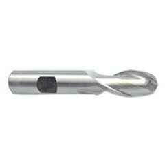 9/16'' Dia. - 3'' OAL - Uncoated HSS - Ball End SE EM - 2 FL - Exact Tool & Supply