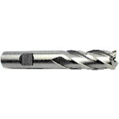 12mm Dia. x 2-11/16 Overall Length 4-Flute Square End High Speed Steel SE End Mill-Round Shank-Non-Center Cut-Uncoated - Exact Tool & Supply
