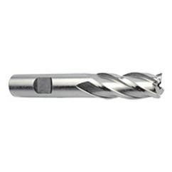 18mm Dia. x 3-3/4 Overall Length 4-Flute Square End M-42 Cobalt SE End Mill-Round Shank-Center Cut-Uncoated - Exact Tool & Supply