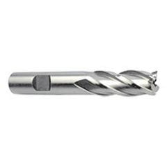 18mm Dia. x 3-3/4 Overall Length 4-Flute Square End M-42 Cobalt SE End Mill-Round Shank-Center Cut-Uncoated - Exact Tool & Supply