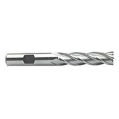 2 Dia. x 6-1/2 Overall Length 8-Flute Square End High Speed Steel SE End Mill-Round Shank-Non-Center Cut-Uncoated - Exact Tool & Supply