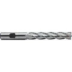 3/8 Dia. x 4-1/4 Overall Length 4-Flute Square End High Speed Steel SE End Mill-Round Shank-Center Cutting-Uncoated - Exact Tool & Supply