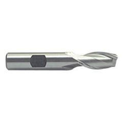 1 Dia. x 3-5/8 Overall Length 2-Flute Square End M-42 Cobalt SE End Mill-Round Shank-Center Cut-Uncoated - Exact Tool & Supply