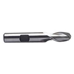 3/8'' Dia. - 2-1/2'' OAL - Uncoated M-42 Cobalt - Ball End SE EM - 2 FL - Exact Tool & Supply