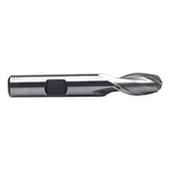 5/16'' Dia. - 2-1/2'' OAL - Uncoated M-42 Cobalt - Ball End SE EM - 2 FL - Exact Tool & Supply