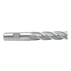 1/2 Dia. x 4 Overall Length 4-Flute Square End M-42 Cobalt SE End Mill-Round Shank-Center Cut-Uncoated - Exact Tool & Supply