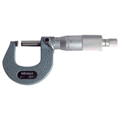 11″-12″ Measuring Range-0.0001″ Graduation - Ratchet Thimble - Carbide Face - Outside Micrometer - Exact Tool & Supply