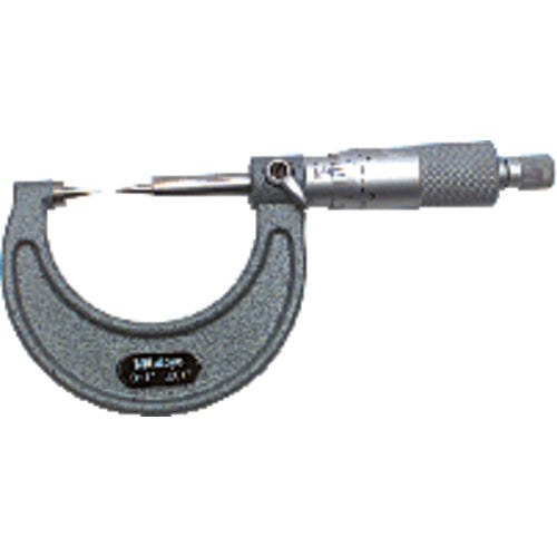 ‎0-25 mm Measuring Range-0.01 mm Graduation - Ratchet Thimble - High Speed Steel Face - Point Micrometer - Exact Tool & Supply