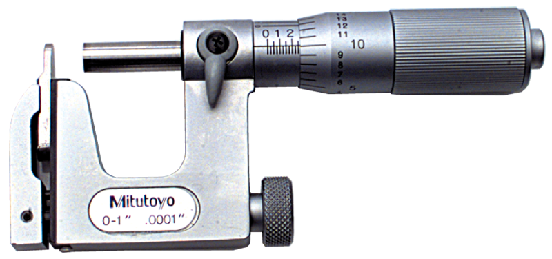 0 - 1'' Measuring Range -  .0001 Graduation - Friction Thimble - Carbide Face - Multi-Anvil Micrometer - Exact Tool & Supply