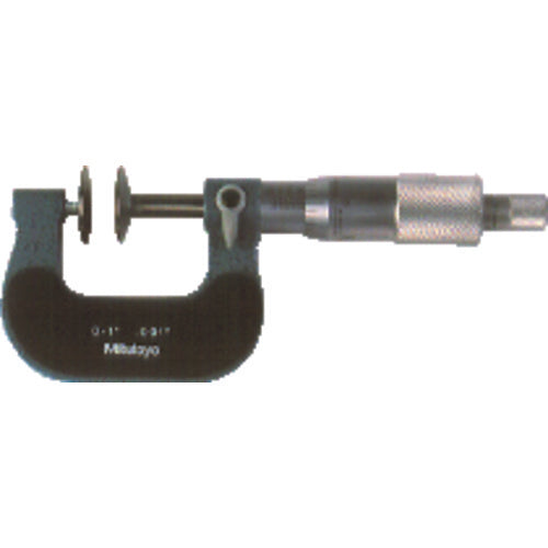 0-1″ Measuring Range-0.001″ Graduation - Ratchet Thimble - High Speed Steel Face - Disc Micrometer - Exact Tool & Supply