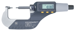 0 - 1.2" / 0 - 30mm Measuring Range - .00005/.001mm Resolution - Friction Thimble - Carbide Face - Electronic Spline Micrometer - Exact Tool & Supply