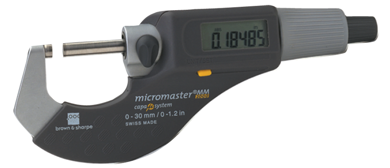 1 - 2" / 25 - 50mm Measuring Range - .0002 Accur. - Friction Thimble - Carbide Face - Micromaster Electronic Outside Micrometer - Exact Tool & Supply
