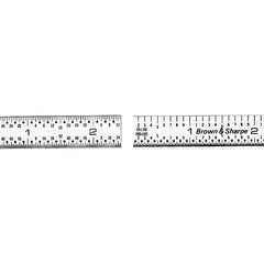 Chrome Finish Tempered Steel Flexible Rule - Model 599-323-605-6″ Length-5R Graduation-1/2″ Width - Exact Tool & Supply
