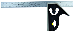 #599-401-1204-1 - 12'' - 4R Graduation - Chrome Blade - 2 Piece Combination Square Set - Exact Tool & Supply