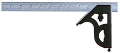 #435-12-16R - 12'' - 16R Graduation - Regular Blade - 4 Piece Combination Square Set - Exact Tool & Supply
