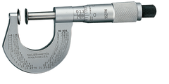 #256MRL-50 -  25 - 50mm Measuring Range - .01mm Graduation - Ratchet Thimble - High Speed Steel  Face - Disc Micrometer - Exact Tool & Supply