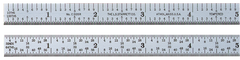 #C305R-24 - 24'' Long - 5R Graduation - 3/4'' Wide - Satin Chrome Finish Flexible Steel Rule - Exact Tool & Supply
