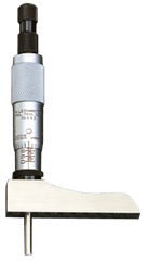 #443Z9RL - 0 - 9'' Measuring Range - Ratchet Thimble - Depth Micrometer with Half Base - Exact Tool & Supply