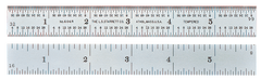 #C416R-36 - 36'' Long - 16R Graduation - 1-1/2'' Wide - Heavy Spring Tempered Chrome Scale - Exact Tool & Supply