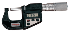 #733XFL-1 -  0 - 1" / 0 - 25mm Measuring Range - .00005/.001mm Resolution - Friction Thimble - Carbide Face - Electronic Outside Micrometer with Letter of Certification - Exact Tool & Supply