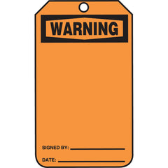 Safety Tag, Warning (Blank), 25/Pk, Cardstock - Exact Tool & Supply