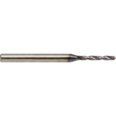 1.90 mm Dia. × 3.0 mm Shank × 14 mm Flute Length × 57 mm OAL, 5XD, 138°, ALtimaÂ, 2 Flute, Coolant Thru, Solid Carbide Drill - Exact Tool & Supply