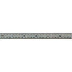 Satin Chrome Finish Rigid Steel Rule - Model 752-300-300 mm Length - Metric Graduation-1″ Width - Exact Tool & Supply