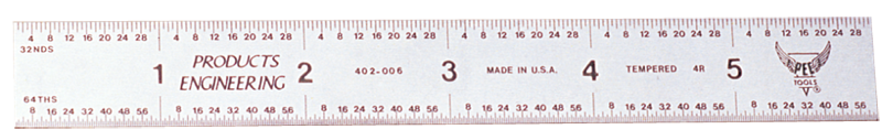 #502-036CT - 36'' Long - 5R Graduation - 1-1/4'' Wide - Certified Rigid Rule - Exact Tool & Supply