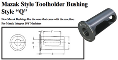 Mazak Style "Q" Toolholder Bushing  - (OD: 50mm x ID: 1") - Part #: CNC 86-70QM 1" - Exact Tool & Supply