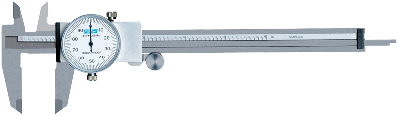 0 - 12'' Measuring Range (.001" Grad.) - Shockproof Steel Dial Caliper - #52-008-712 - Exact Tool & Supply